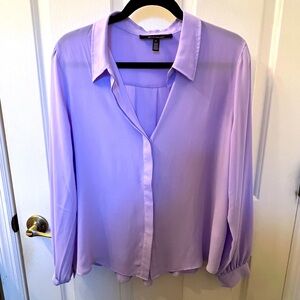 Gently worn once WHBM lavender blouse size L